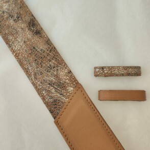 Ceinture reversible femme Camel / Camel brillant